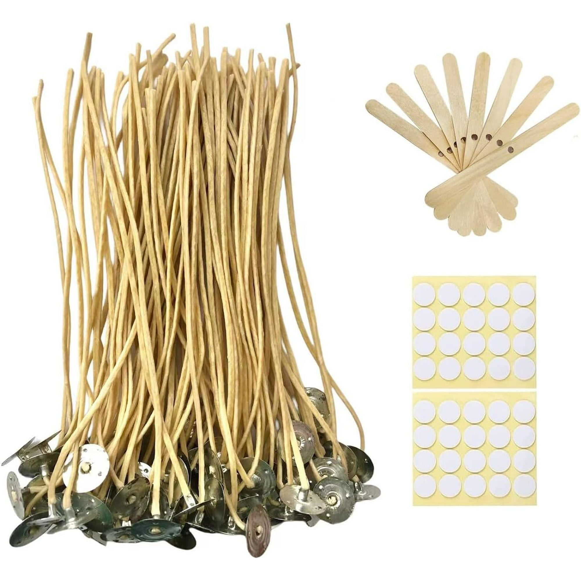 100 pcs Hemp Candle Wicks - 8 inch 2.5mm Thick Natural Wicks for Beeswax Candles