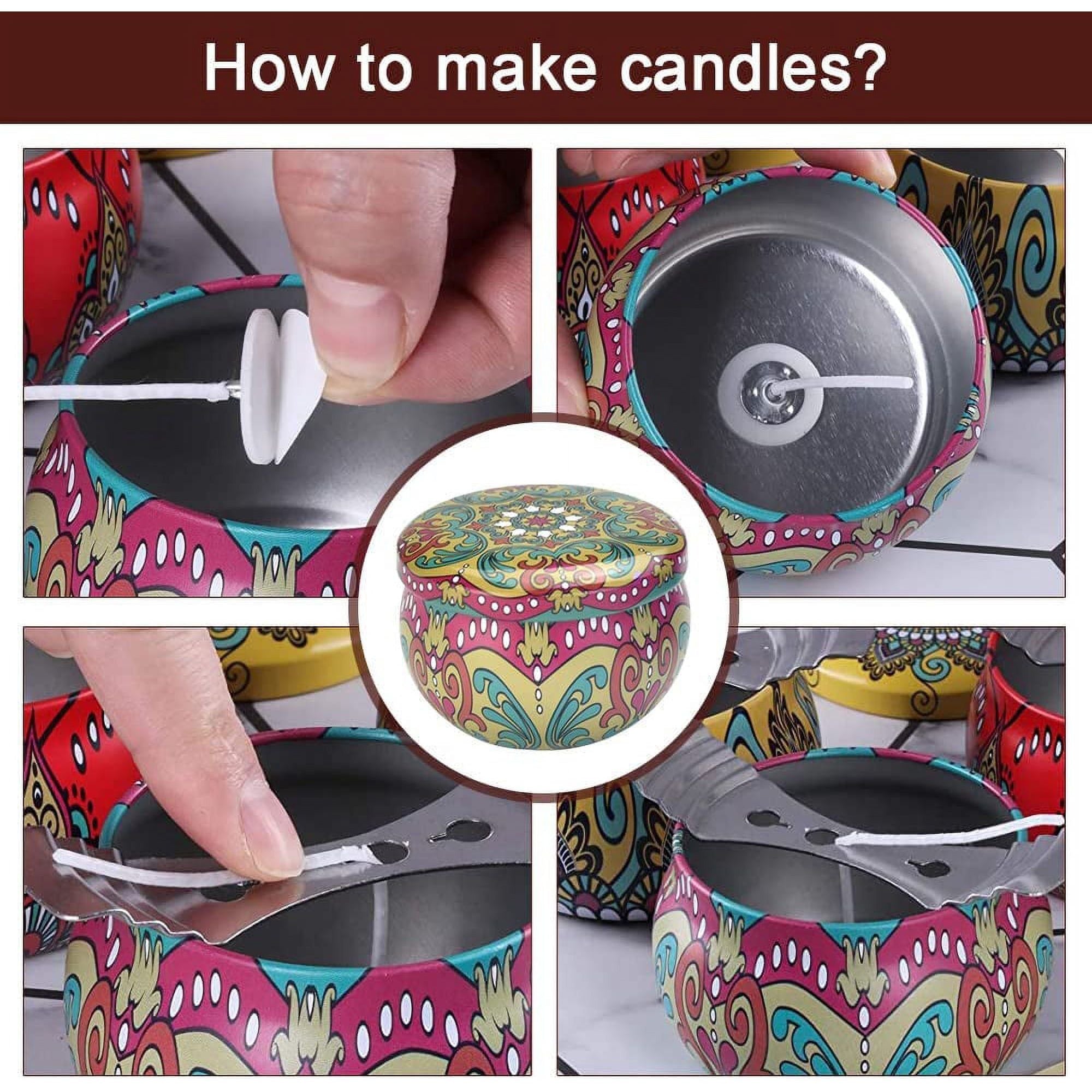 Step-by-step guide on how to make candles using a colorful container