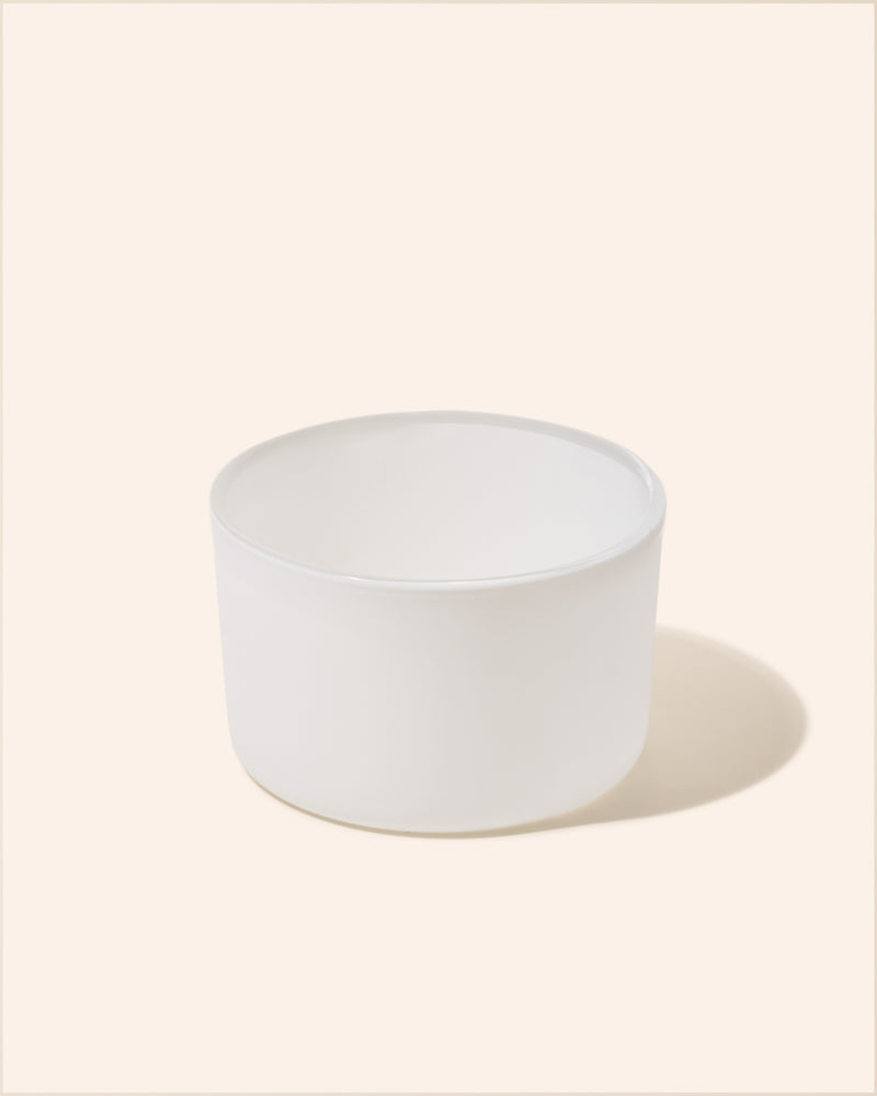 Matte White 18oz Dream Candle Vessel ceramic container on light beige background - elegant candle jar for handmade candles