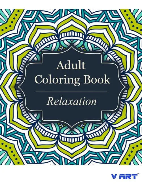 Adult Coloring Book Relaxation by Tanakorn Suwannawat - cover featuring decorative blue and green mandala design