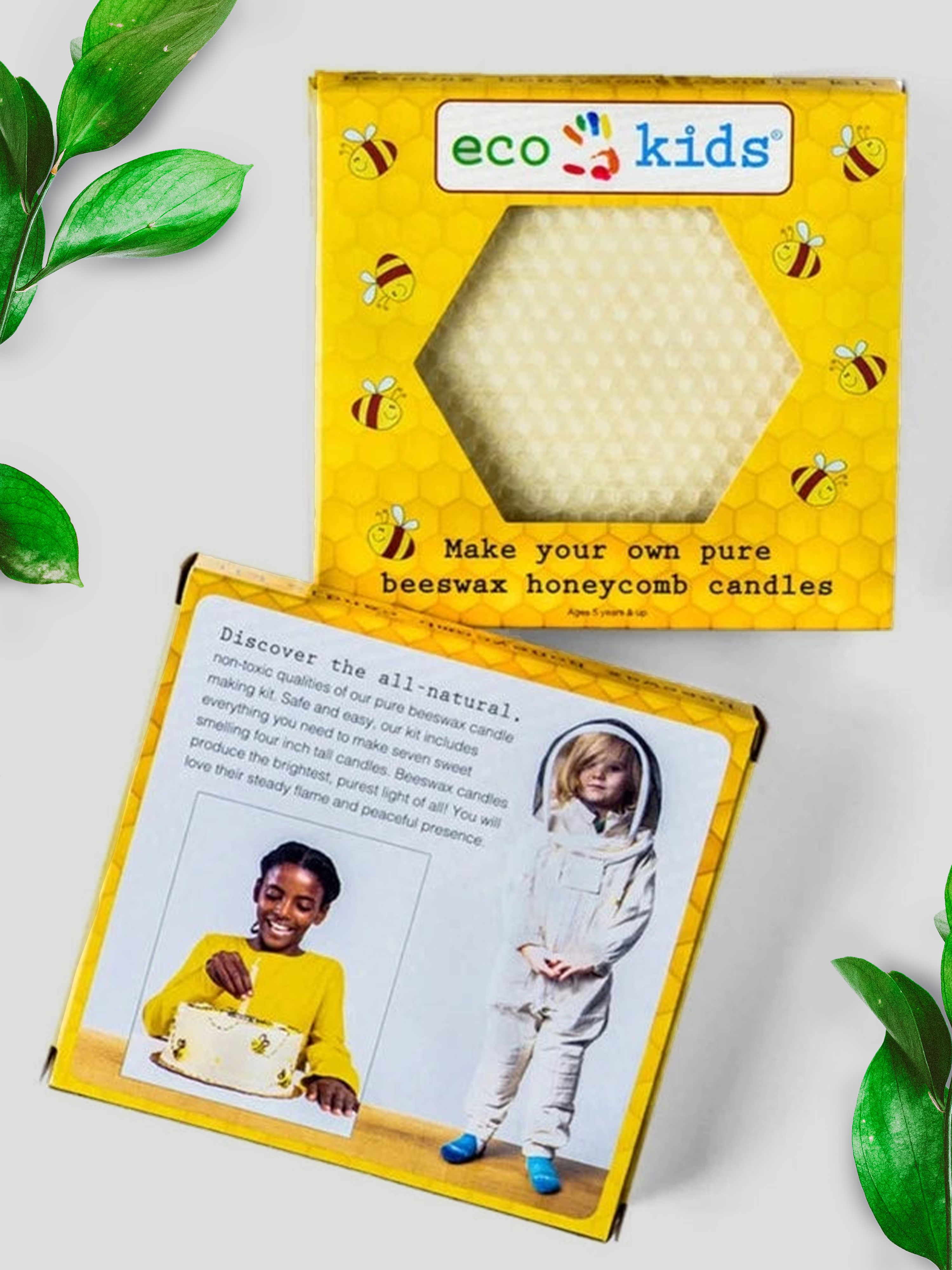 Eco-Kids Beeswax Candle Kit - Make 7 Natural Candles (No Melting Required)