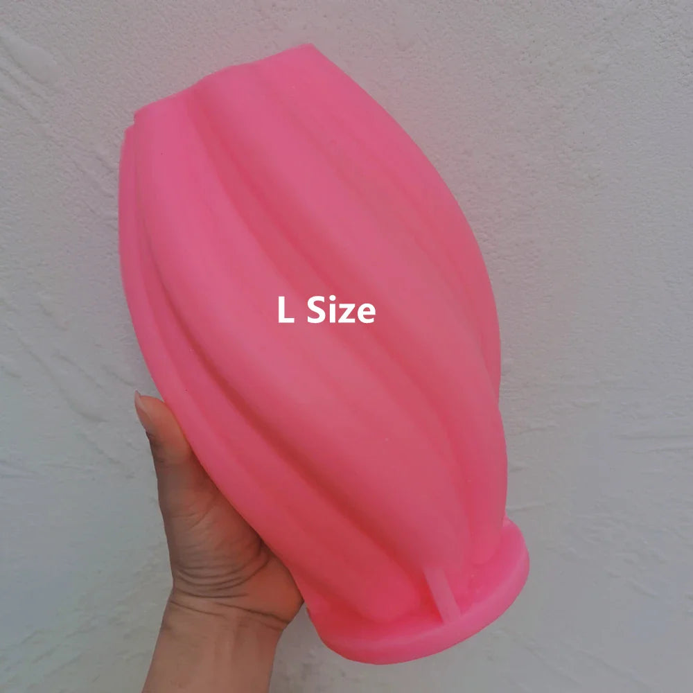 3 Sizes Geometric Wave Twirl Candle Molds - Abstract Art Wavy Stripe Pillar Silicone Molds