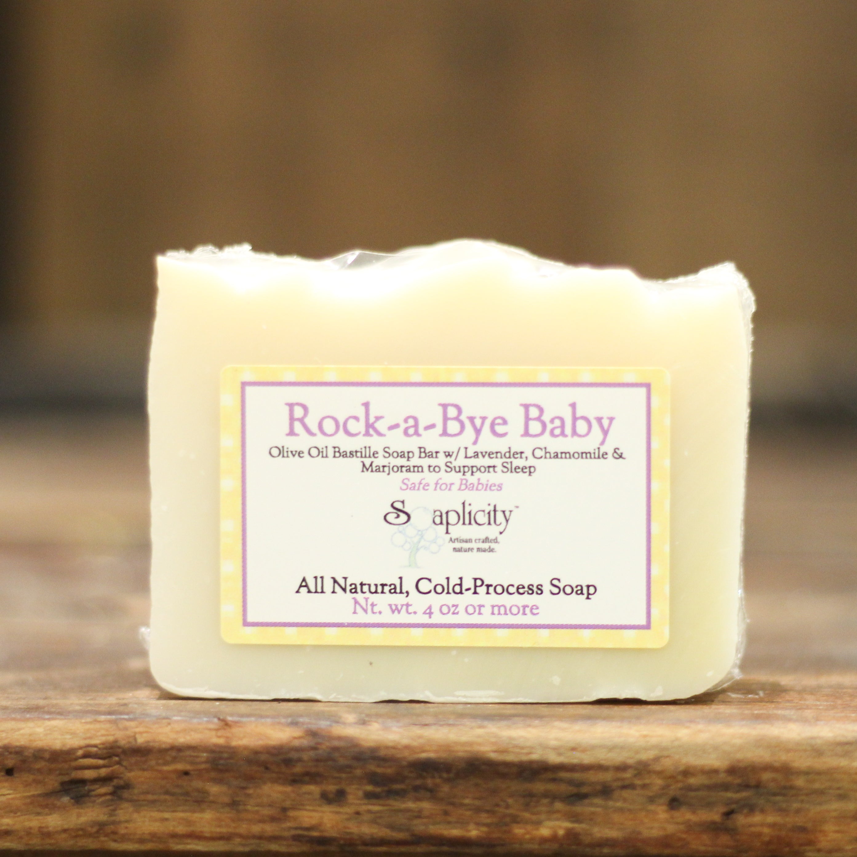 Rock-a-Bye Baby gentle soap bar - natural no-tears Bastille soap with olive oil and Vitamin E
