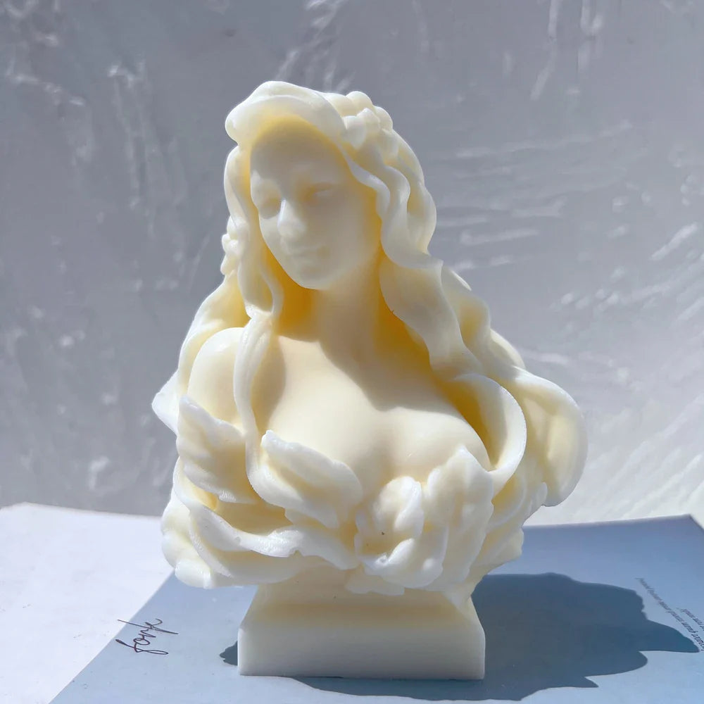 Beautiful Lady Statue Candle Mold - Goddess Female Bust Silicone Mold Greek Art Sculpture