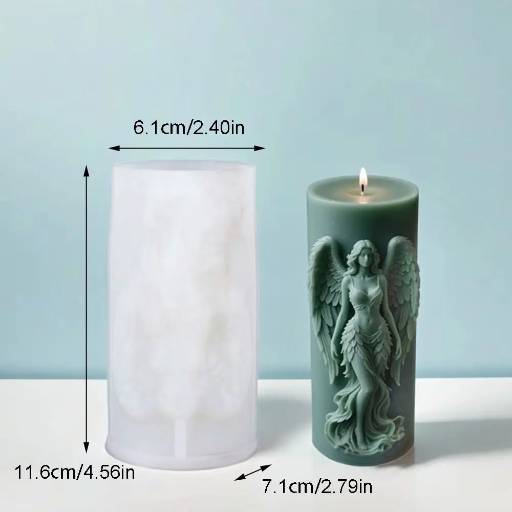 Wings Goddess Scented Silicone Candle Mould - DIY Prayer Angel Sculpture Mold