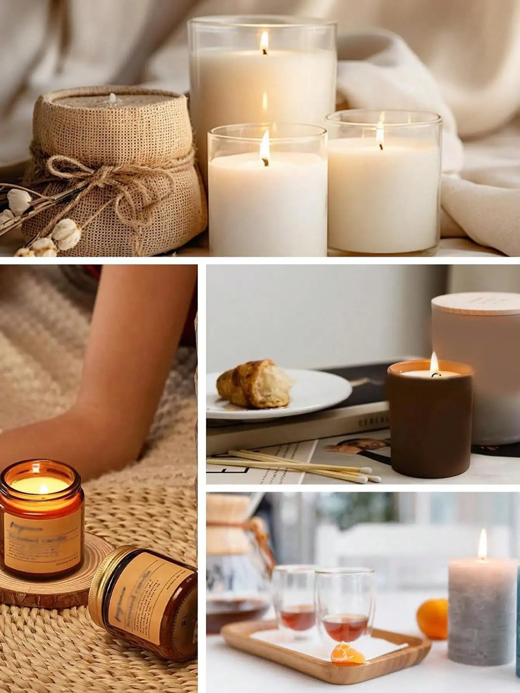 0.5LB Candle Making Kit Supplies - Soy Wax DIY Kit with Wicks, Fragrance & Dried Flowers