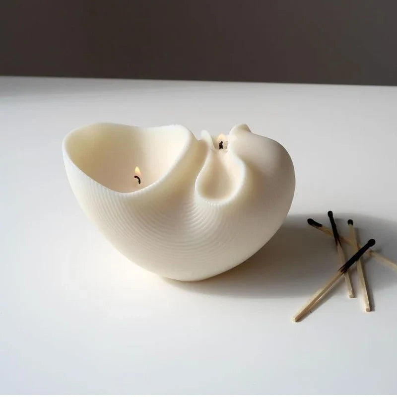 Aesthetic Wavy Fluted Silicone Candle Mold - Geometric Striped Ribbed Sculptural Mold