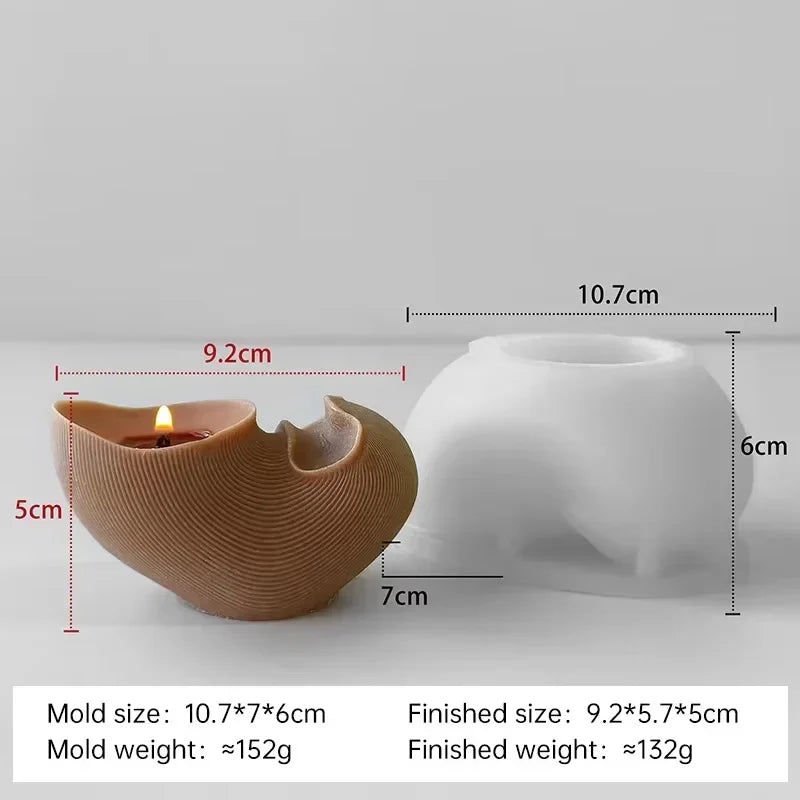 Aesthetic Wavy Fluted Silicone Candle Mold - Geometric Striped Ribbed Sculptural Mold