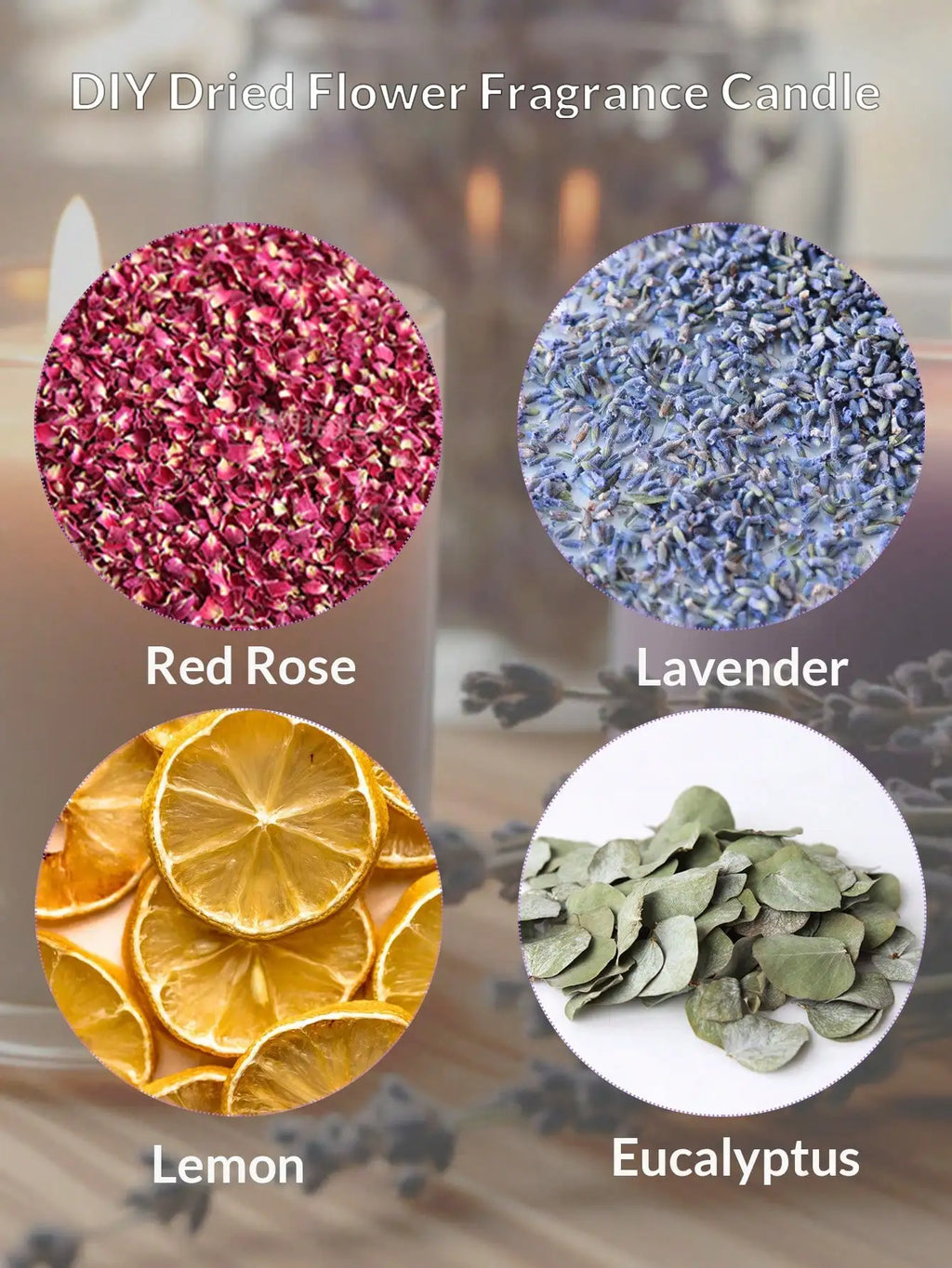 0.5LB Candle Making Kit Supplies - Soy Wax DIY Kit with Wicks, Fragrance & Dried Flowers