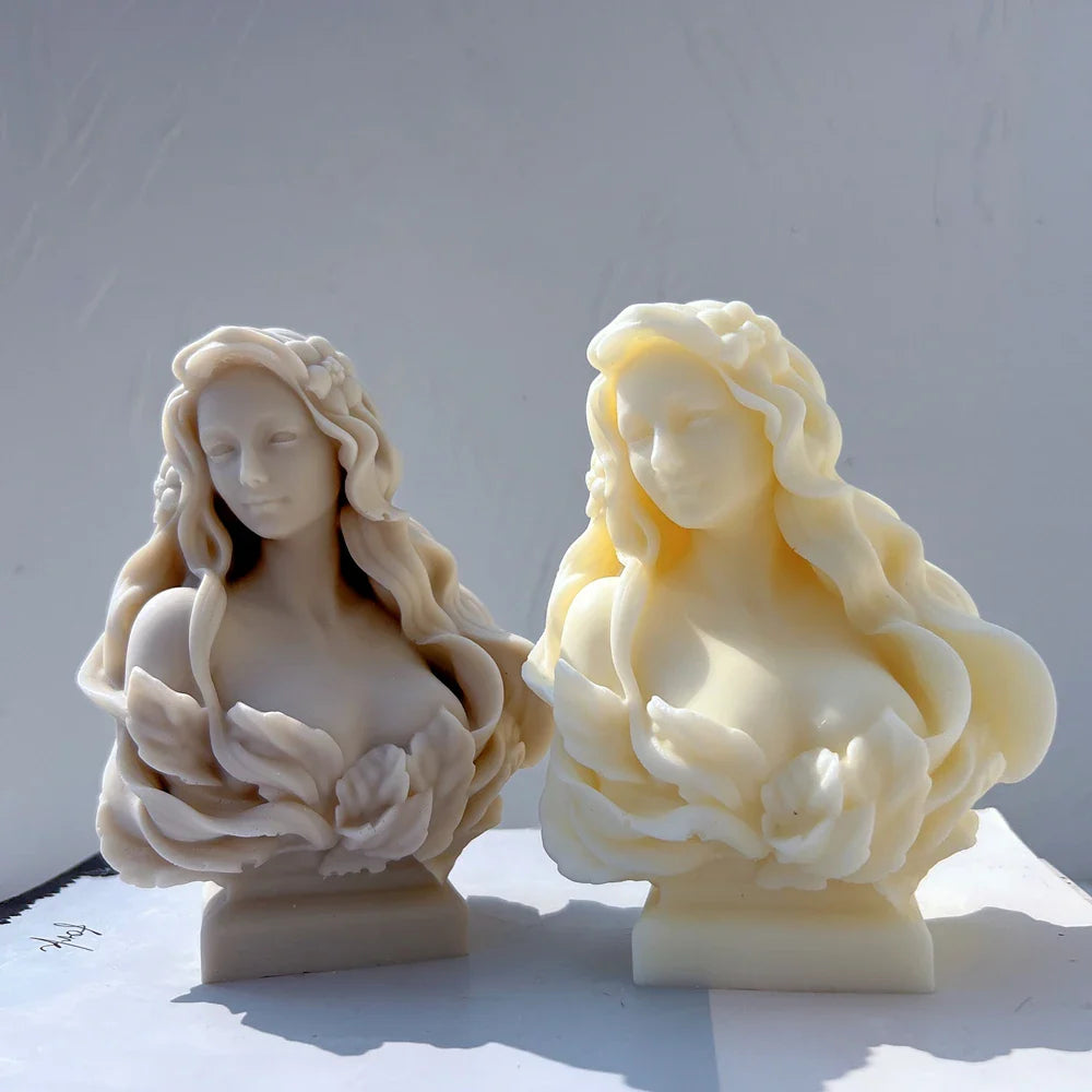 Beautiful Lady Statue Candle Mold - Goddess Female Bust Silicone Mold Greek Art Sculpture