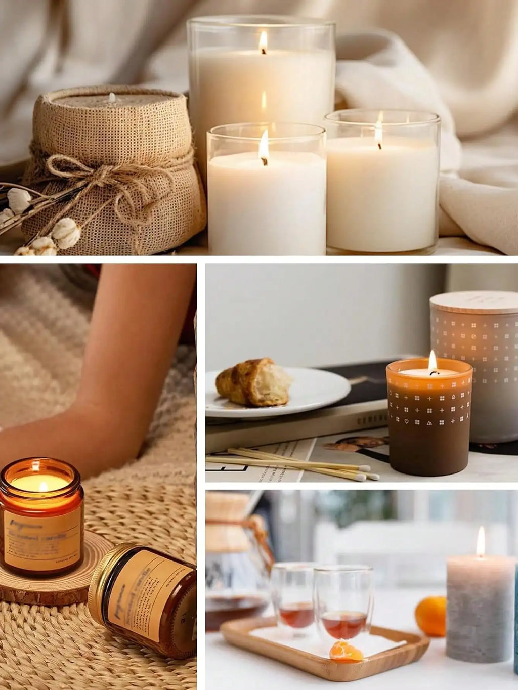 0.5LB Candle Making Kit Supplies - Soy Wax DIY Kit with Wicks, Fragrance & Dried Flowers