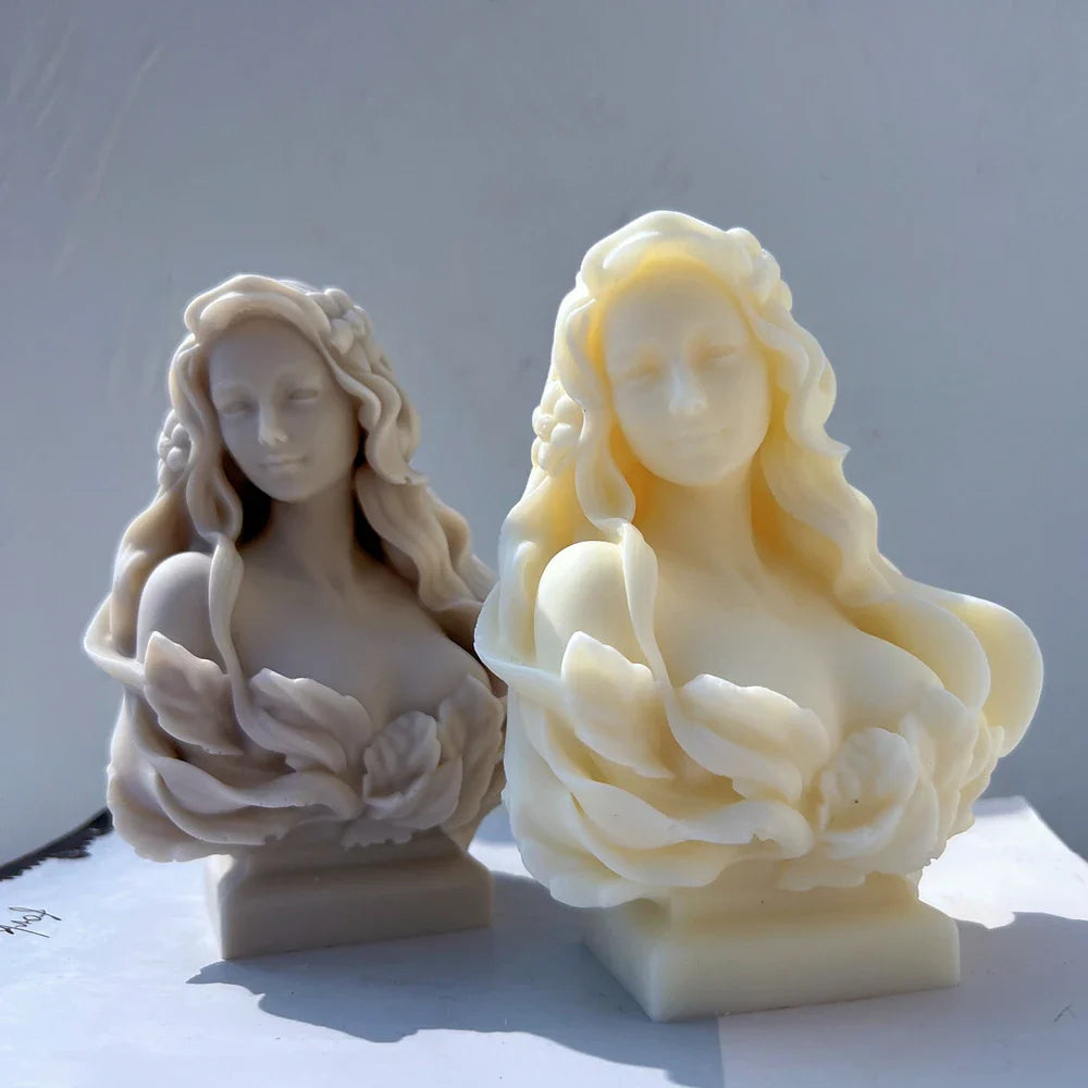 Beautiful Lady Statue Candle Mold - Goddess Female Bust Silicone Mold Greek Art Sculpture