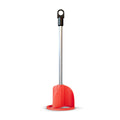 Red mixing drill bit tool with silver shaft and black cap on white background - reusable epoxy resin and paint mixing tool